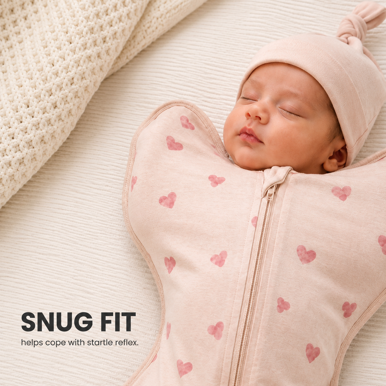 Organic Cotton Hands Up Swaddle Pod – Sweetheart