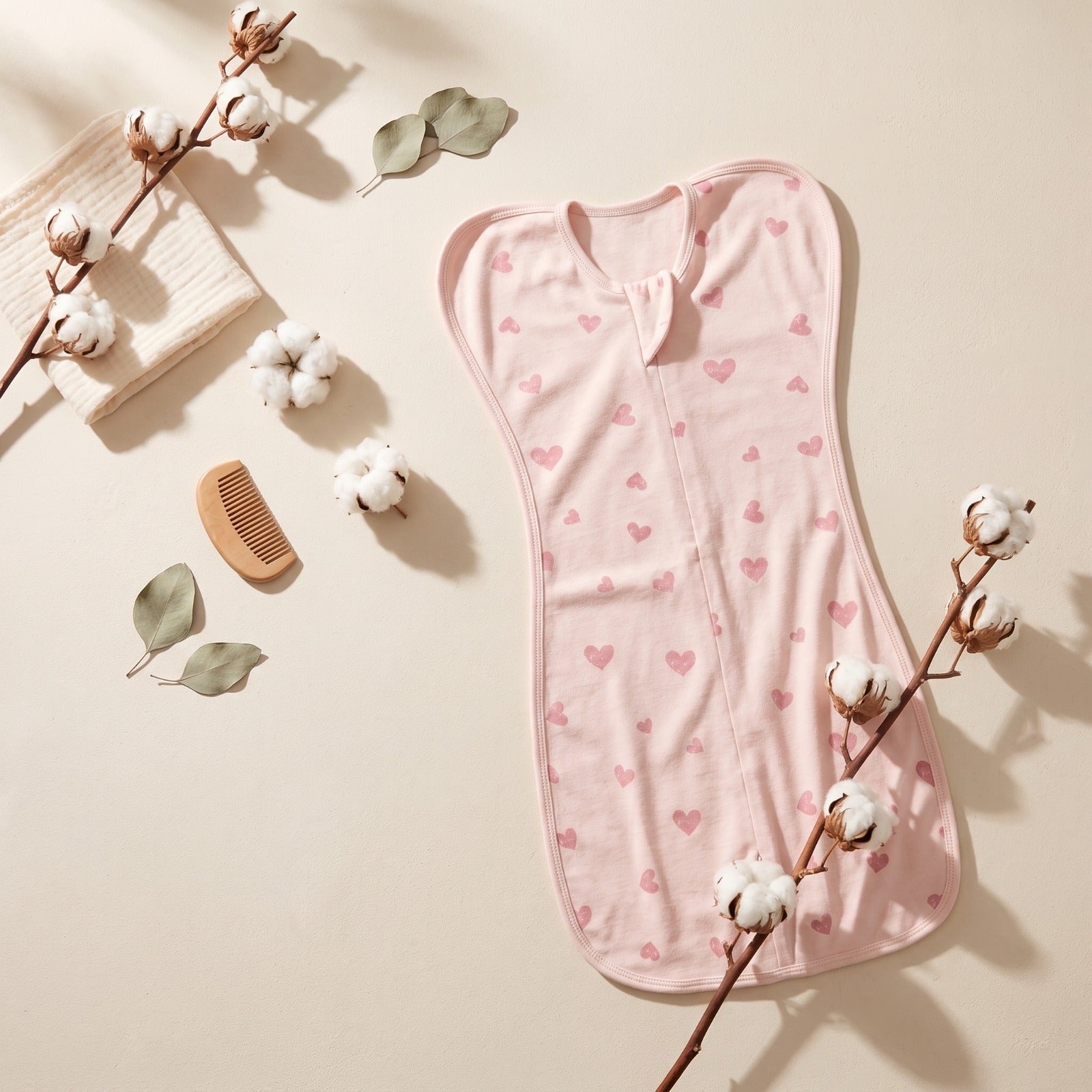 Organic Cotton Hands Up Swaddle Pod – Sweetheart